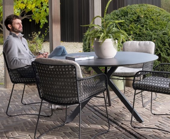 4SO Locarno ronde tuintafel in HPL (antraciet) - 6